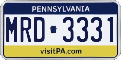 PA license plate MRD3331