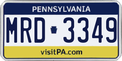 PA license plate MRD3349