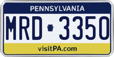 PA license plate MRD3350