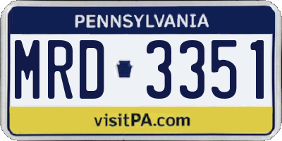PA license plate MRD3351
