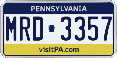 PA license plate MRD3357