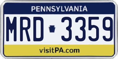 PA license plate MRD3359