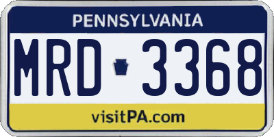 PA license plate MRD3368