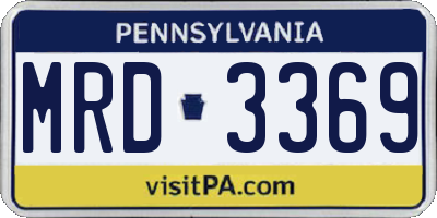 PA license plate MRD3369