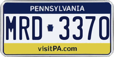 PA license plate MRD3370