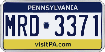 PA license plate MRD3371