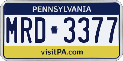 PA license plate MRD3377