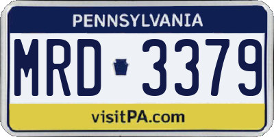 PA license plate MRD3379