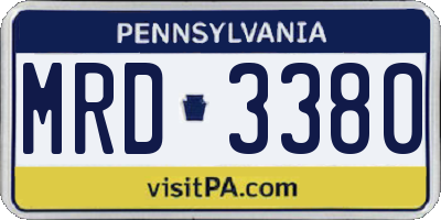 PA license plate MRD3380