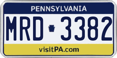 PA license plate MRD3382