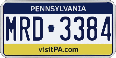 PA license plate MRD3384