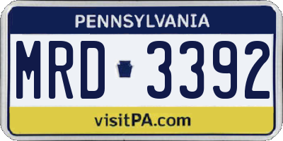 PA license plate MRD3392