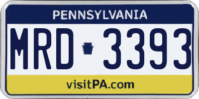 PA license plate MRD3393