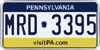 PA license plate MRD3395