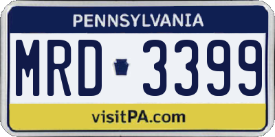 PA license plate MRD3399