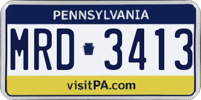 PA license plate MRD3413