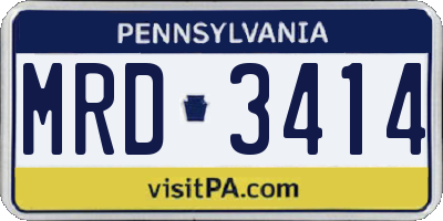 PA license plate MRD3414