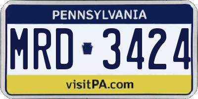 PA license plate MRD3424