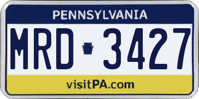 PA license plate MRD3427
