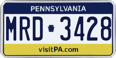 PA license plate MRD3428