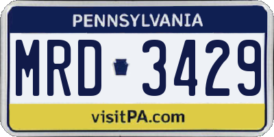 PA license plate MRD3429