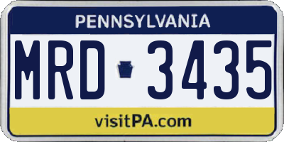 PA license plate MRD3435