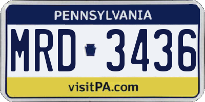 PA license plate MRD3436