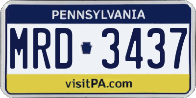PA license plate MRD3437