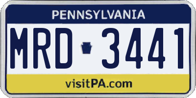 PA license plate MRD3441
