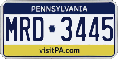 PA license plate MRD3445