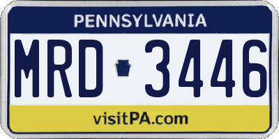 PA license plate MRD3446