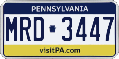 PA license plate MRD3447