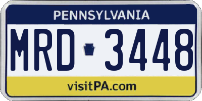 PA license plate MRD3448