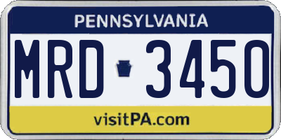 PA license plate MRD3450