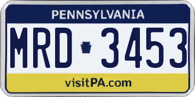 PA license plate MRD3453