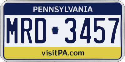 PA license plate MRD3457