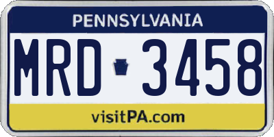 PA license plate MRD3458