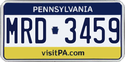 PA license plate MRD3459