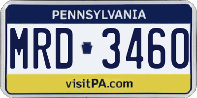 PA license plate MRD3460
