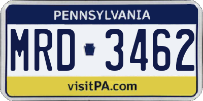 PA license plate MRD3462
