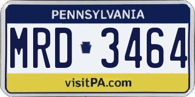 PA license plate MRD3464