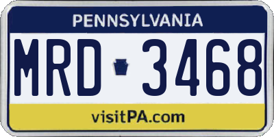 PA license plate MRD3468