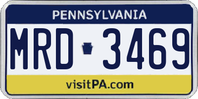 PA license plate MRD3469