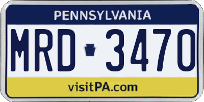 PA license plate MRD3470