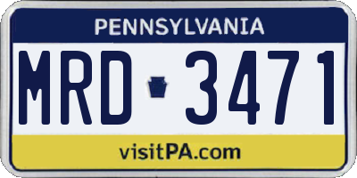 PA license plate MRD3471