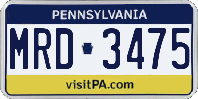 PA license plate MRD3475