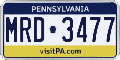 PA license plate MRD3477