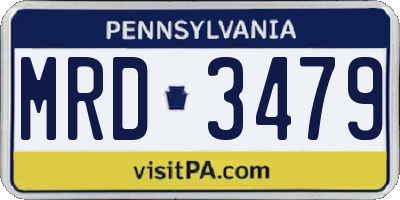 PA license plate MRD3479