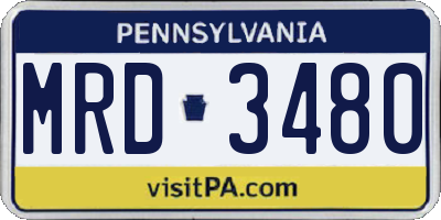 PA license plate MRD3480