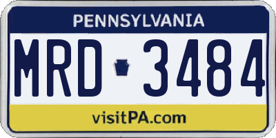 PA license plate MRD3484
